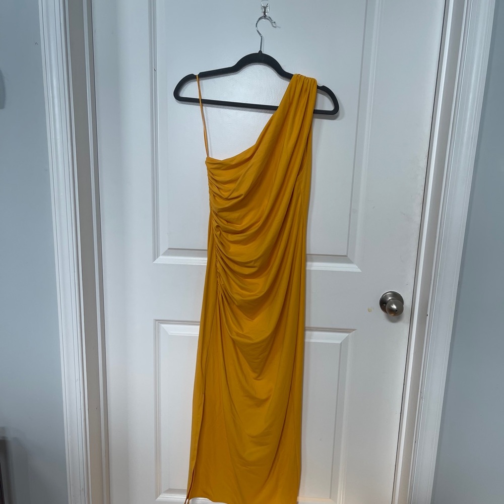ZARA yellow orange semi-formal dress